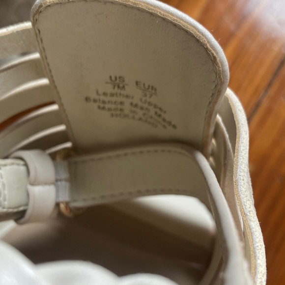 Sam Edelman Ivory Holland Leather Square-toe Huarache Heels Size 7 - Picture 11 of 14